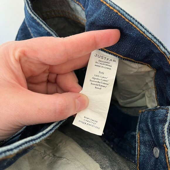 JustFab Women's Denim Wide-Leg Dark Wash Blue  Jeans Size 30 Regular - Picture 10 of 11